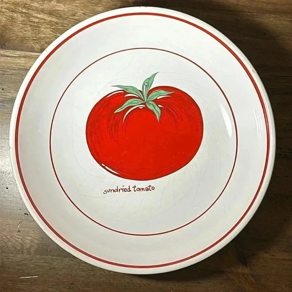 VINTAGE OVER AND BACK MADE IN ITALY 9.5” SUNDRIED TOMATO PASTA BOWL INDIVIDUAL - Picture 3 of 12